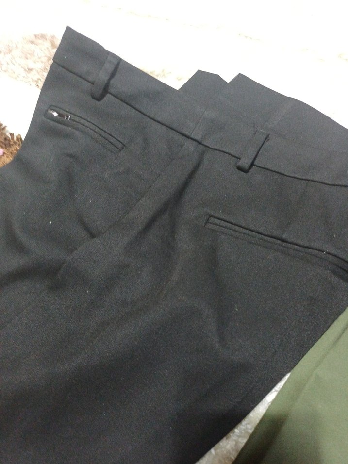 Kadın Kısa Kumaş Pantolon -  2 adet Haki  1 siyah - Görsel 5