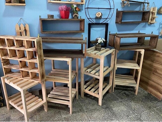 Beden kahverengi Renk Dekoratif ahşap duvar rafı