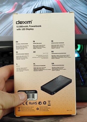 Dexim 10.000mAh Gösterge LED Powerbank - Görsel 2