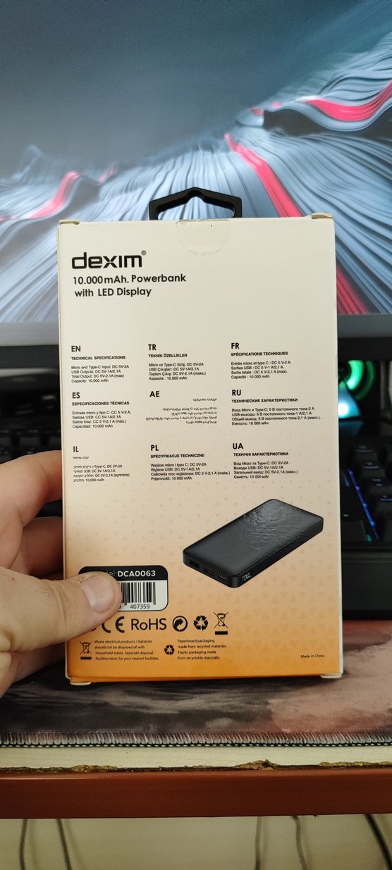 Dexim 10.000mAh Gösterge LED Powerbank - Görsel 2