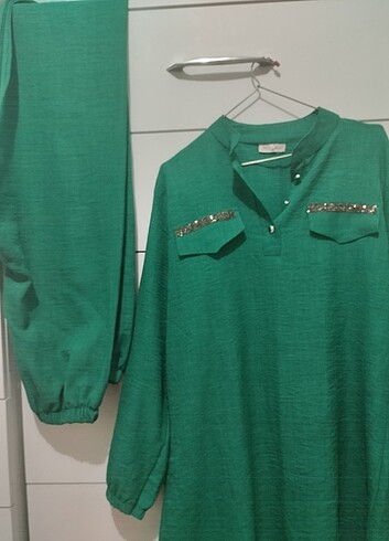 46 Beden haki Renk kadin tunik ve pantolon takımı