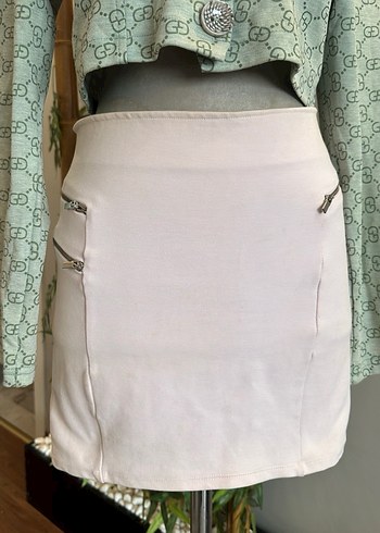 Açık pembe mini etek - Görsel 7