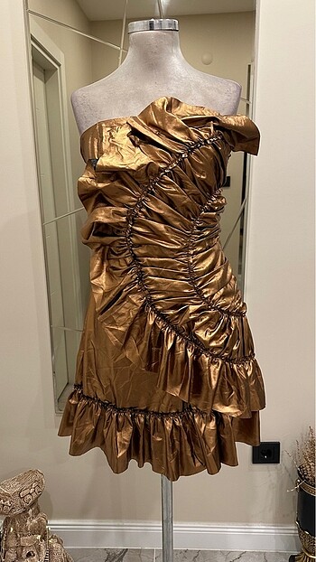 Trendyol & Milla P68 bronz elbise