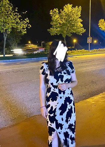Diğer Kare yaka yırtmaçlı günlük elbise