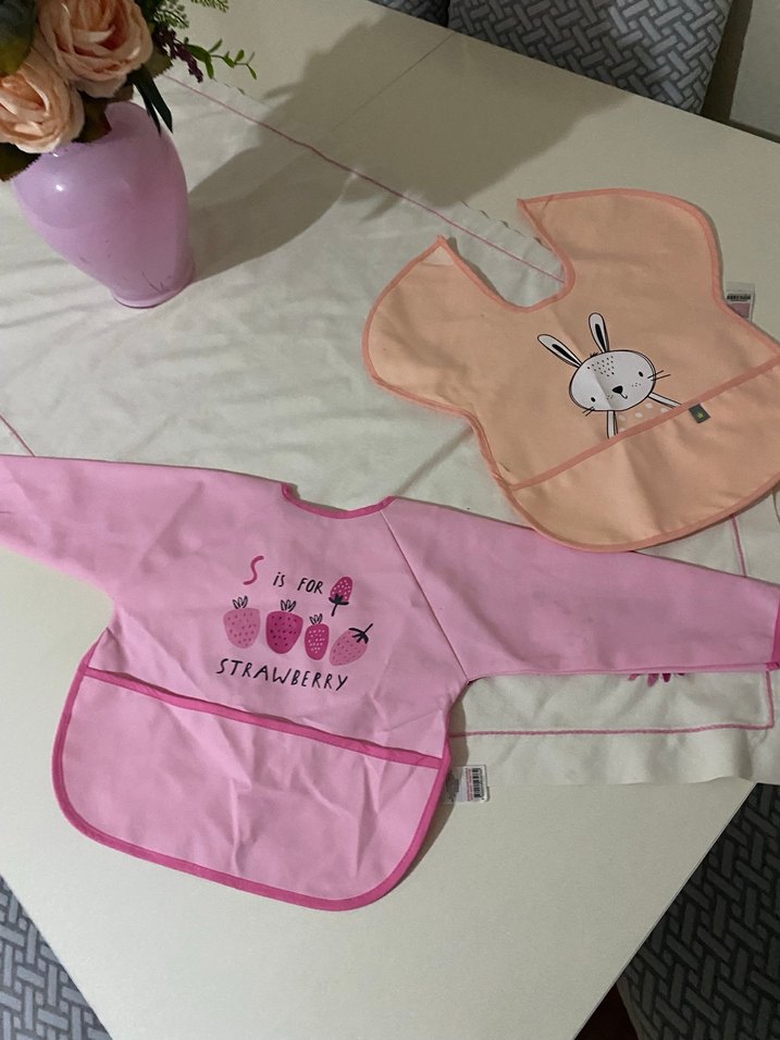 Baskılı Pastel Bebek Önlükleri - Görsel 2