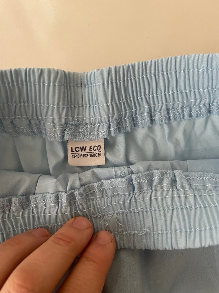 Mavi Mini Rahat Şort - Görsel 5