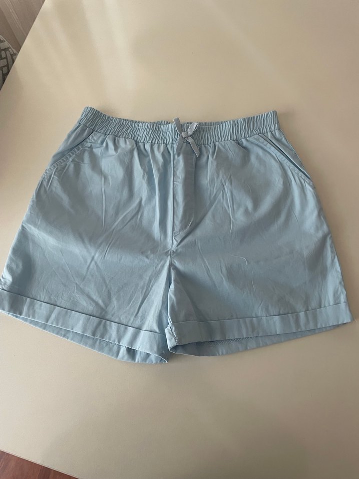 Mavi Mini Rahat Şort - Görsel 2