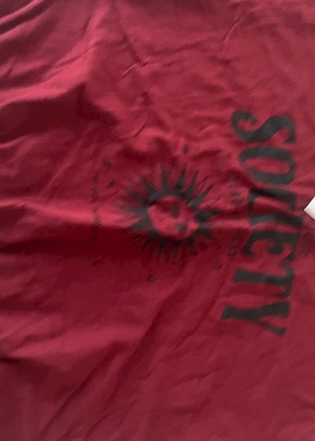 Bordo Baskılı TişörtKısa Kollu - Görsel 3