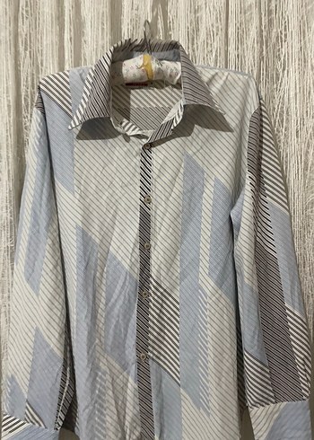 Prada Gri Uzun Kollu Düğmeli Kadın Gömlek