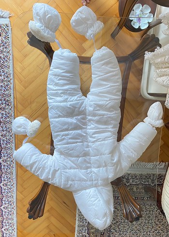 Bebek Kız Beyaz Kürklü Kar Tulumu - Görsel 2