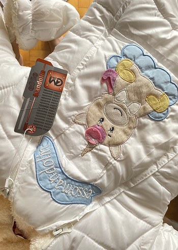 Bebek Kız Beyaz Kürklü Kar Tulumu - Görsel 3