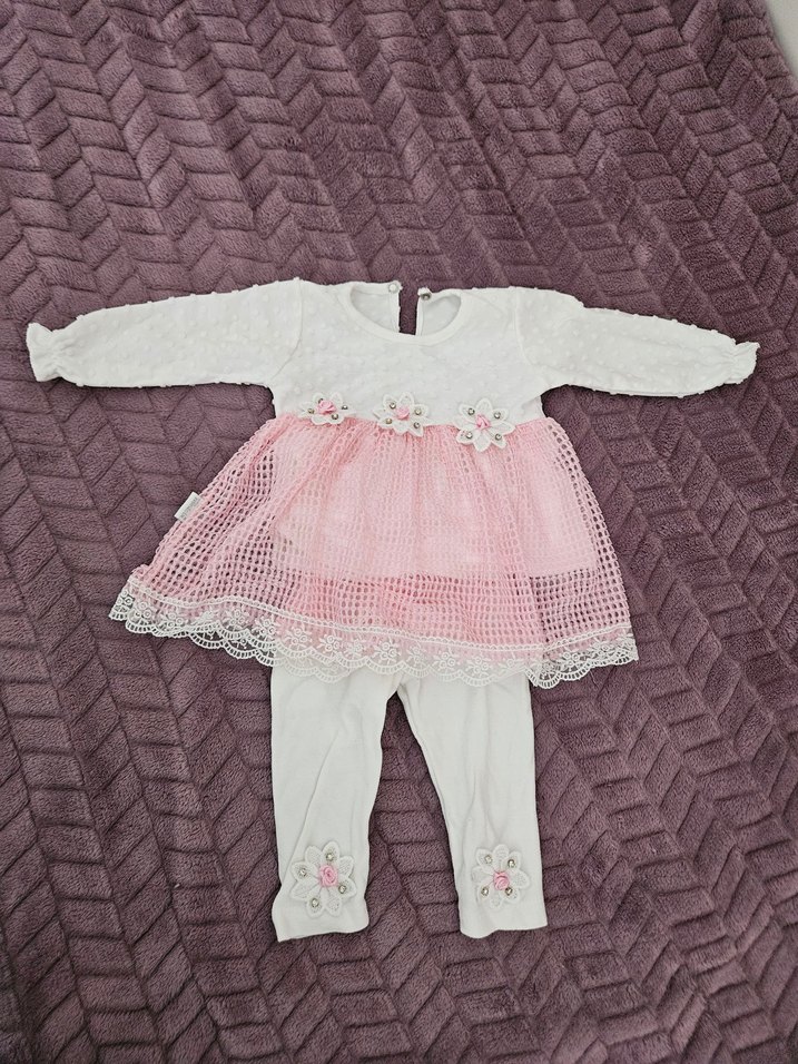Kız Bebek Pembe Dantelli Takım - Görsel 2