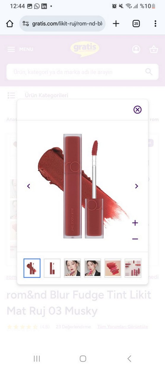 İKİ TANE RUJ BİRİSİ PARLAK MISSHA BİRİSİ ROM&ND MAT KÖPÜK YAPI - Görsel 4