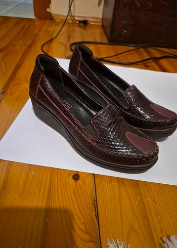 Diğer Koyu Kahverengi Yilan Desenli Kadin Loafer