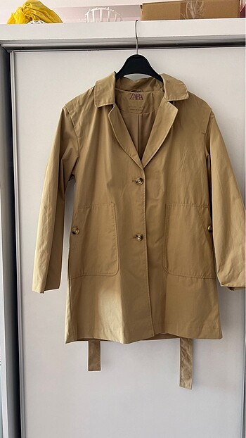 11-12 Yaş Beden camel Renk Zara Trenchcoat