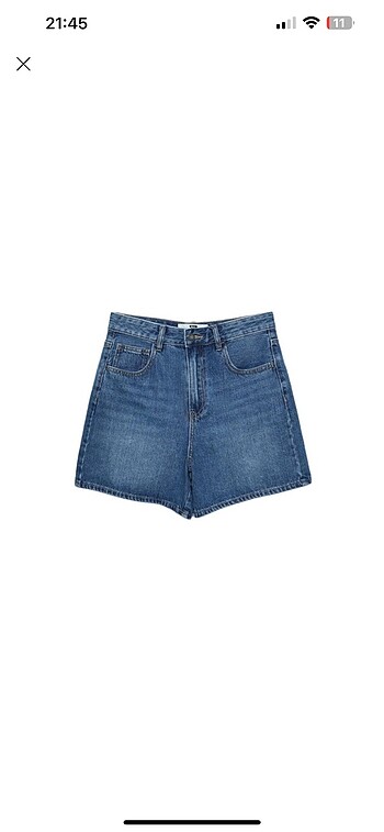Stradivarius yüksek bel mom fit şort