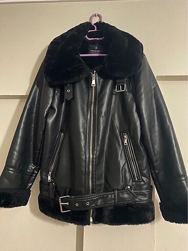 Stradivarius Suni Deri Biker Ceket
