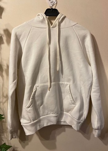 Beyaz Basic Hoodie Sweat