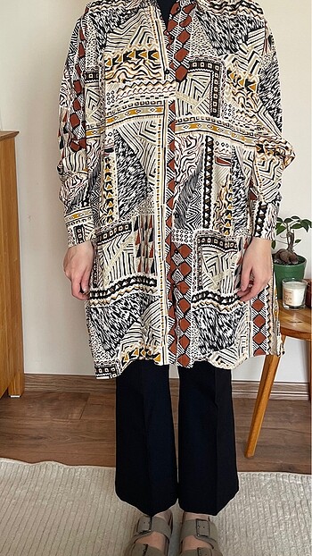 Zara Desenli Gömlek Kimono