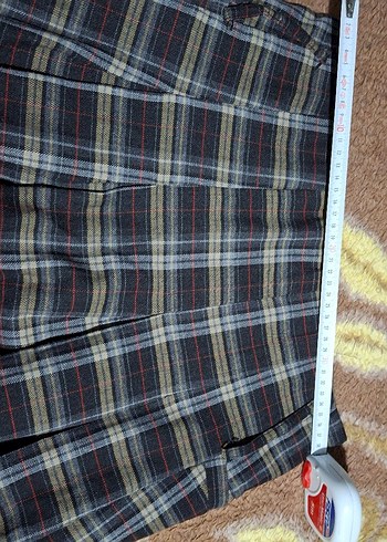 Kareli Midi Yün Etek - Görsel 4