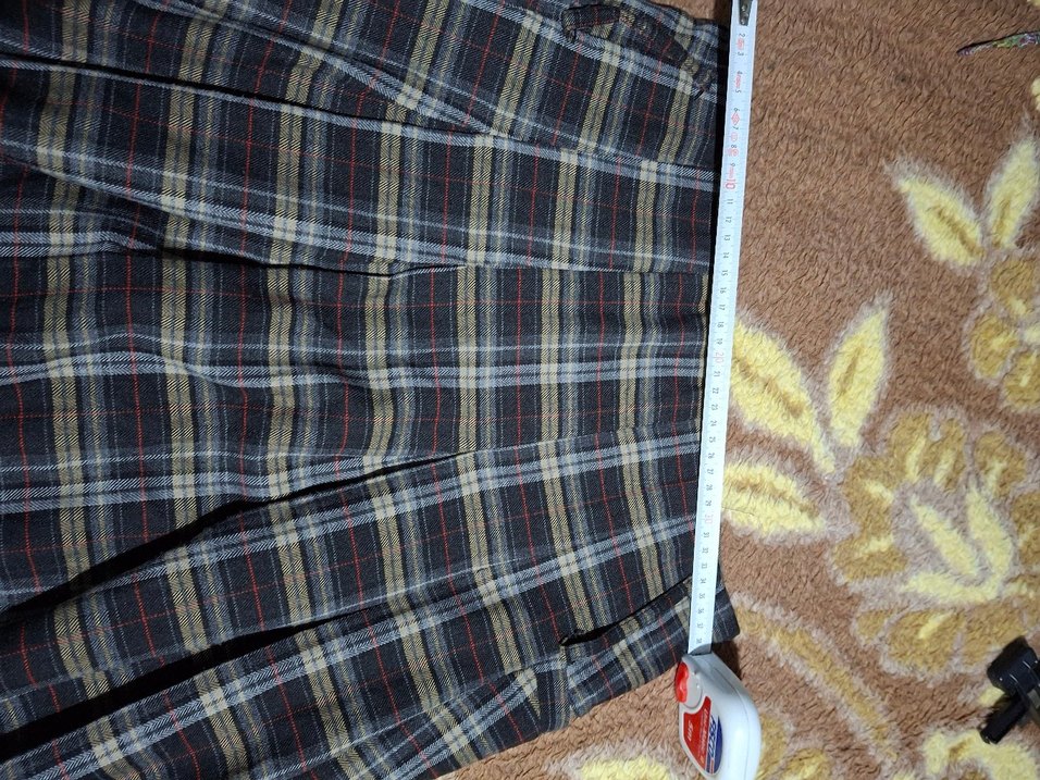 Kareli Midi Yün Etek - Görsel 4