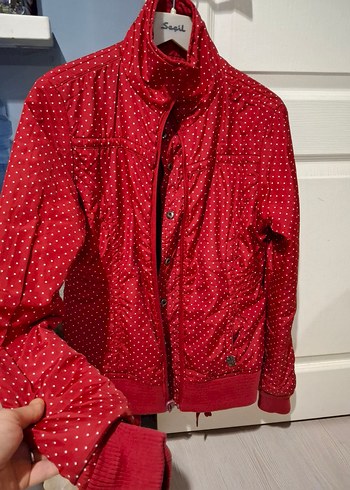 Fermuarlı Kırmızı Kadın Ceket - Görsel 3