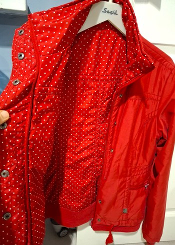 Fermuarlı Kırmızı Kadın Ceket - Görsel 2