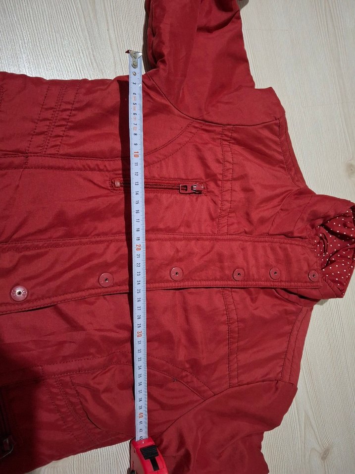 Fermuarlı Kırmızı Kadın Ceket - Görsel 5