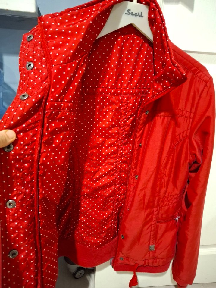 Fermuarlı Kırmızı Kadın Ceket - Görsel 2