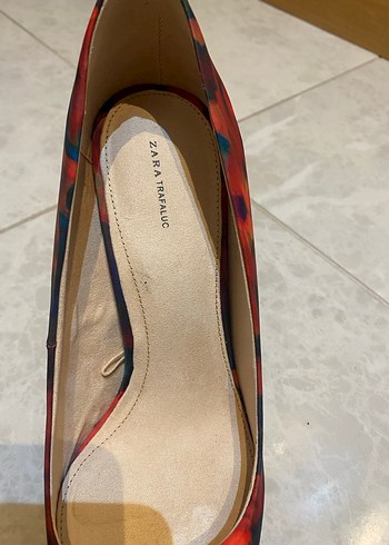 40 Beden çeşitli Renk Renkli Tie-Dye Desenli Stiletto Topuklu Ayakkabı