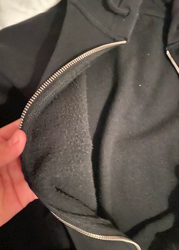 xl Beden siyah Renk Fermuarlı Siyah Kapüşonlu hırka