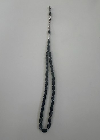 Siyah Gotik Erkek Tesbih gümüş püskürlü - Görsel 4