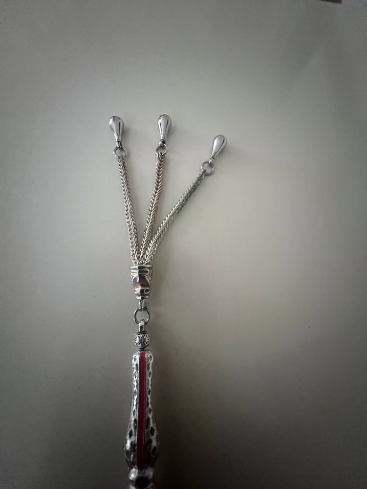 Bordo Erkek Tesbih Gri Detaylı - Görsel 2