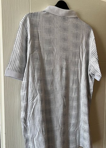 Erkek Beyaz Baskılı Kısa Kollu Polo Tişört - Görsel 2