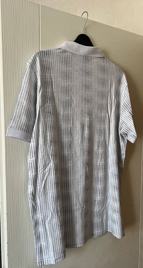 Erkek Beyaz Baskılı Kısa Kollu Polo Tişört - Görsel 2