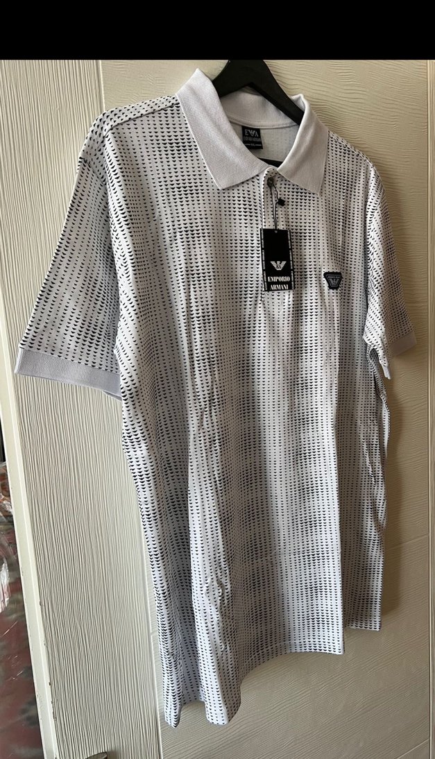 Erkek Beyaz Baskılı Kısa Kollu Polo Tişört - Görsel 3