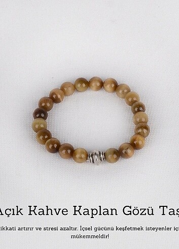 İNDİRİMLİ Açık Kahve Kaplan Gözü Taşı Doğal Taş  - Görsel 2