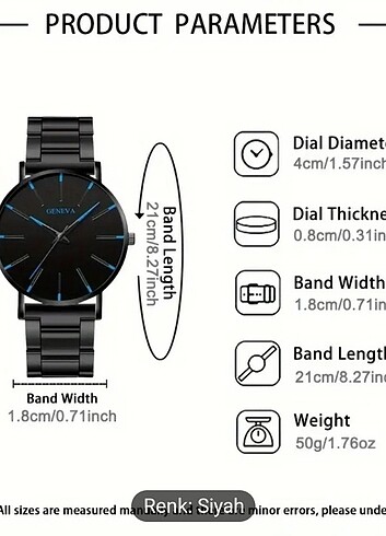 Erkek Kuvars Geneva saat. *ürün satıştadır* - Görsel 3