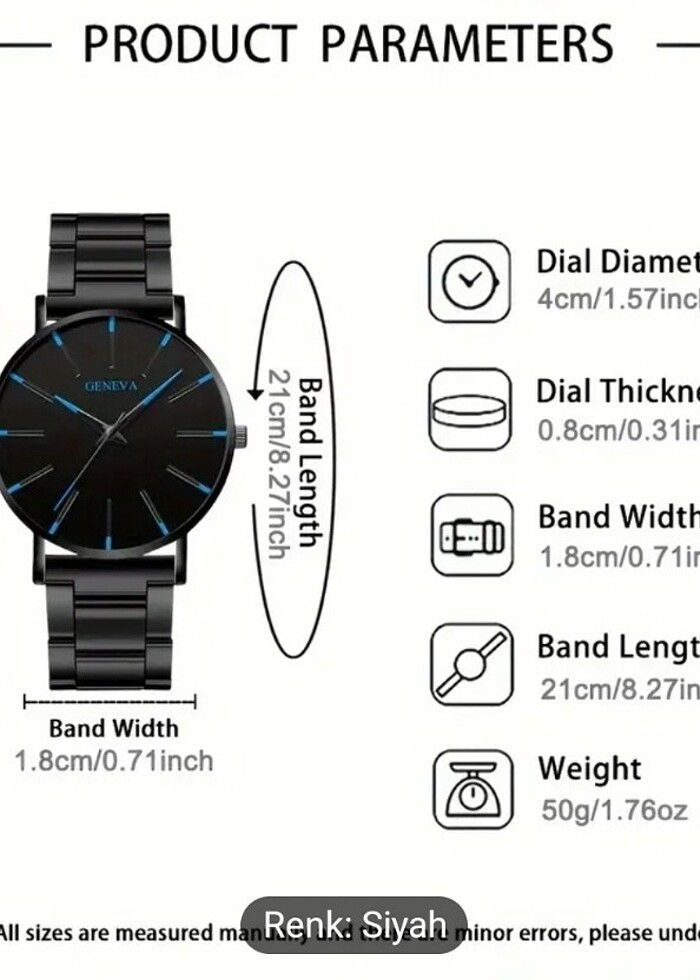 Erkek Kuvars Geneva saat. *ürün satıştadır* - Görsel 3