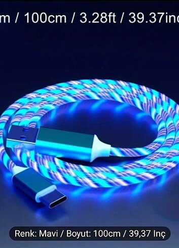 adet usb Type c led kablolu şarj *SIFIR ürünümüz*