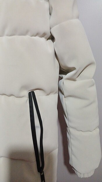 Bej Standart Kalıp Kapüşonlu Erkek Şişme Mont - Görsel 7