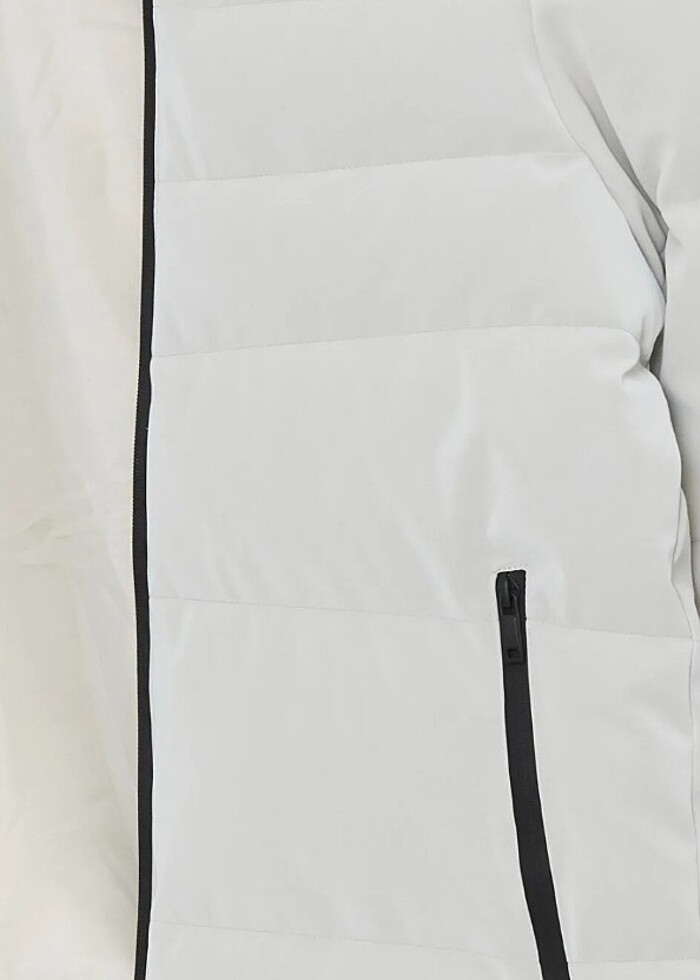 Bej Standart Kalıp Kapüşonlu Erkek Şişme Mont - Görsel 5