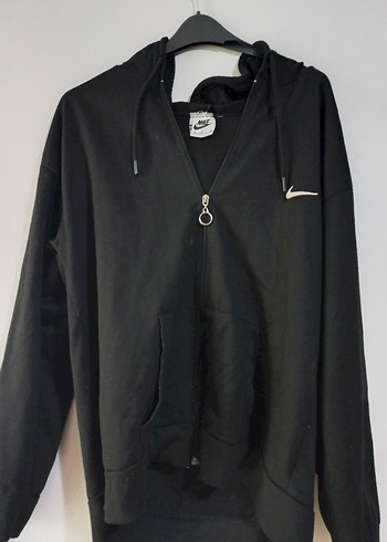 Nike Siyah Fermuarlı Kapüşonlu Sweatshirt - Görsel 2