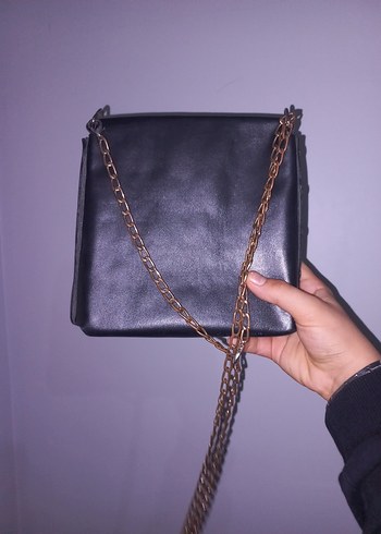 Kilitli Siyah Deri Gotik Kadın Çanta - Görsel 2