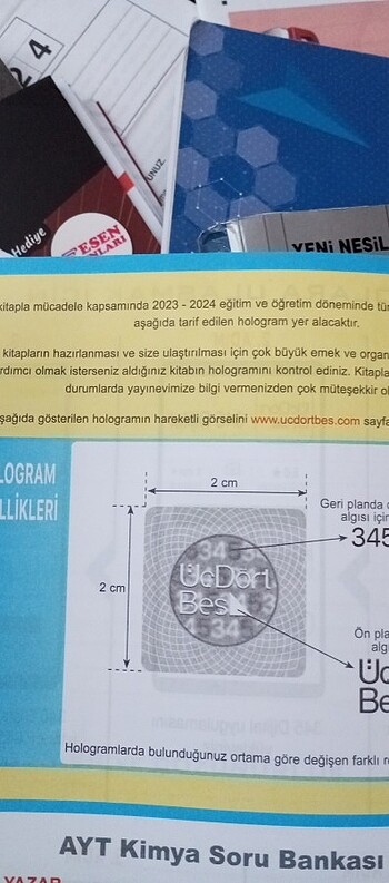 Beden Ayt kimya test kitabı 345