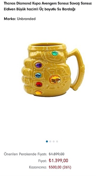 Diğer Thanos eldiven kupa