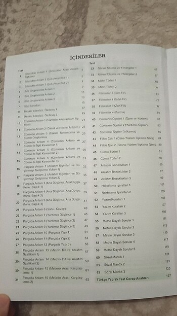  8. Sınıf Türkçe test kitabı