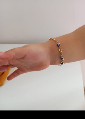Altın 14 ayar Boncuklu kız bebek bileklik