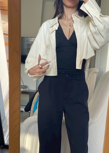 Kadın Keten Midi Ceket - Görsel 8