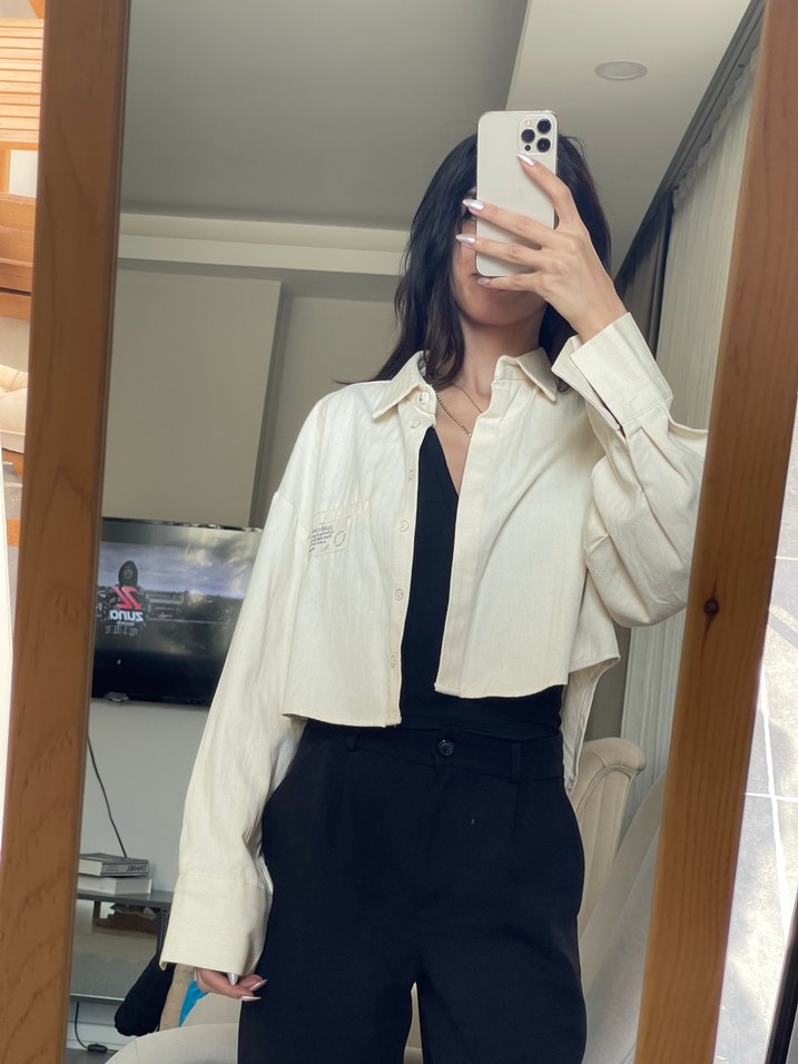 Kadın Keten Midi Ceket - Görsel 4